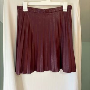 J. Crew Deep Red A-Line Pleated Skirt size 6